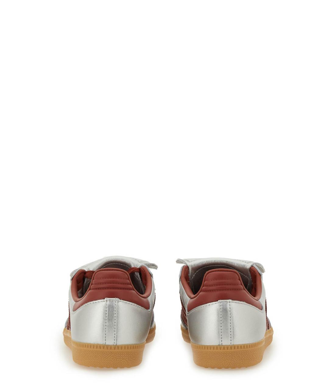 ADIDAS Серебряные кожаные кеды, фото 3