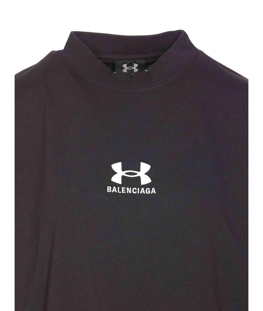 BALENCIAGA Черная хлопковая футболка, фото 4