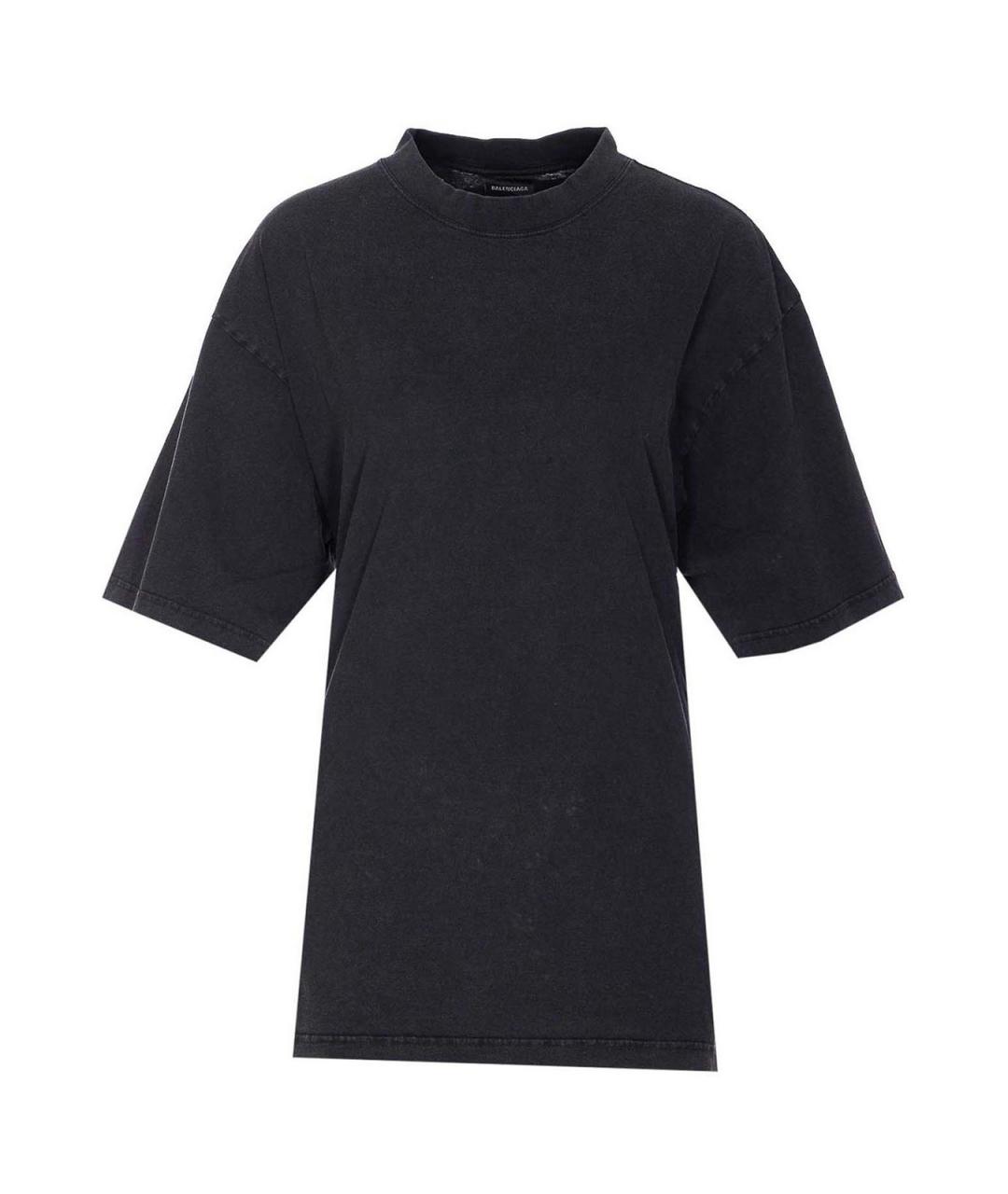 BALENCIAGA Черная хлопковая футболка, фото 1