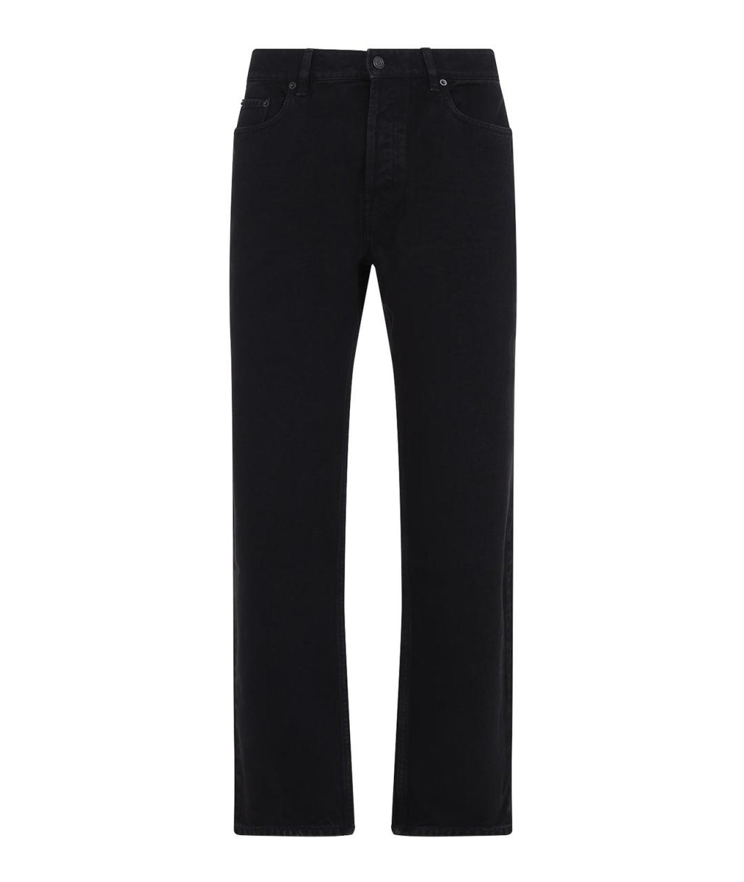 SAINT LAURENT Черные хлопковые прямые джинсы, фото 1