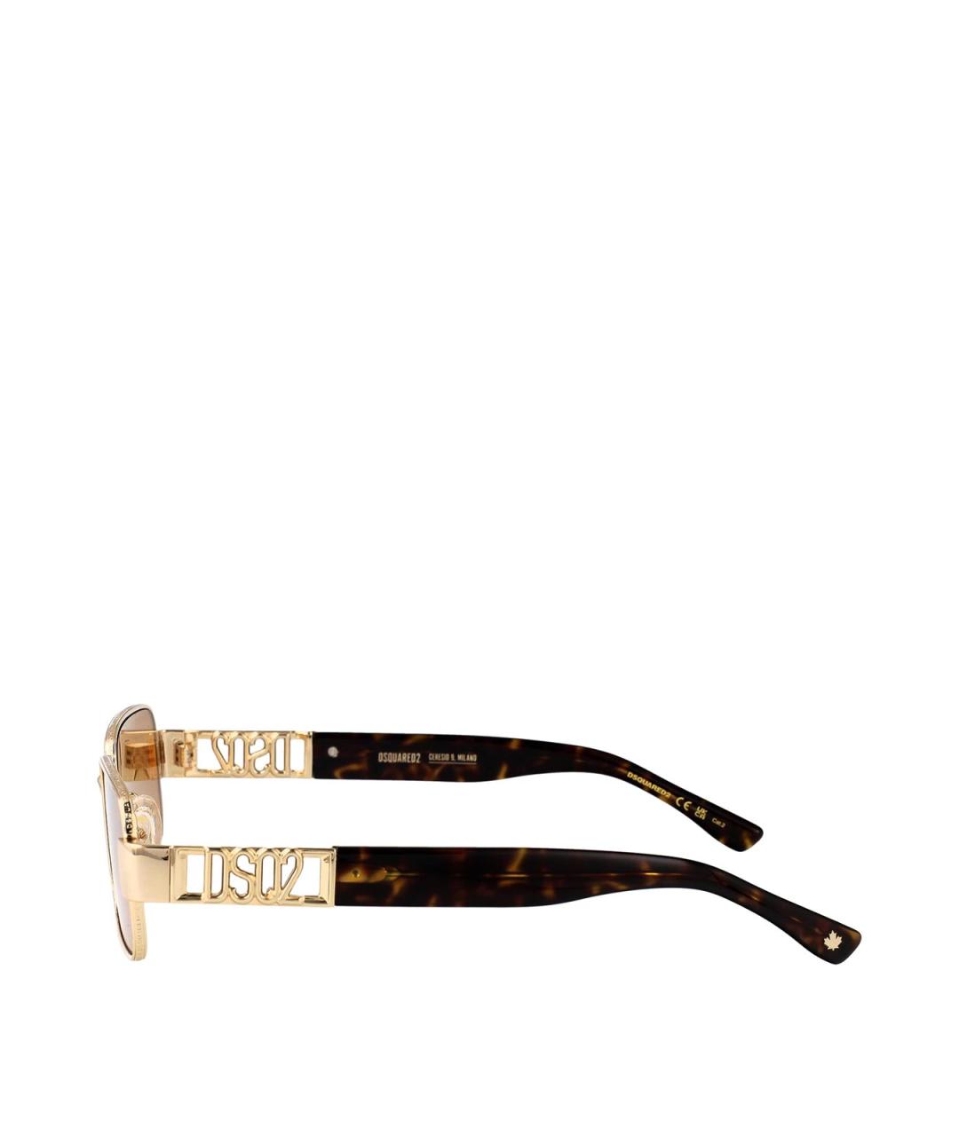 DSQUARED2 Коричневые металлические солнцезащитные очки, фото 3