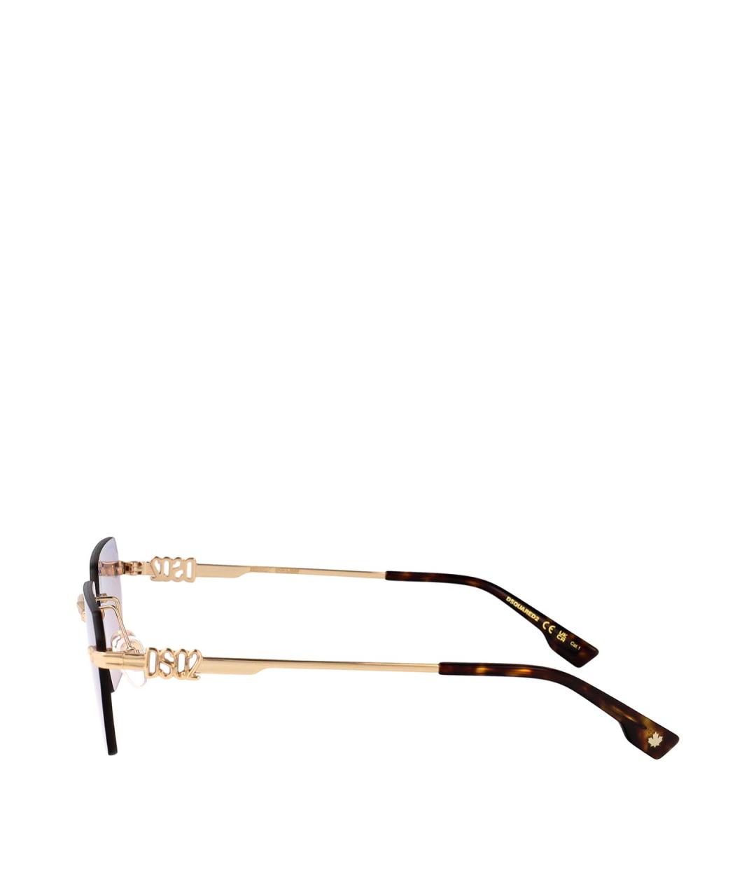 DSQUARED2 Фиолетовые металлические солнцезащитные очки, фото 3