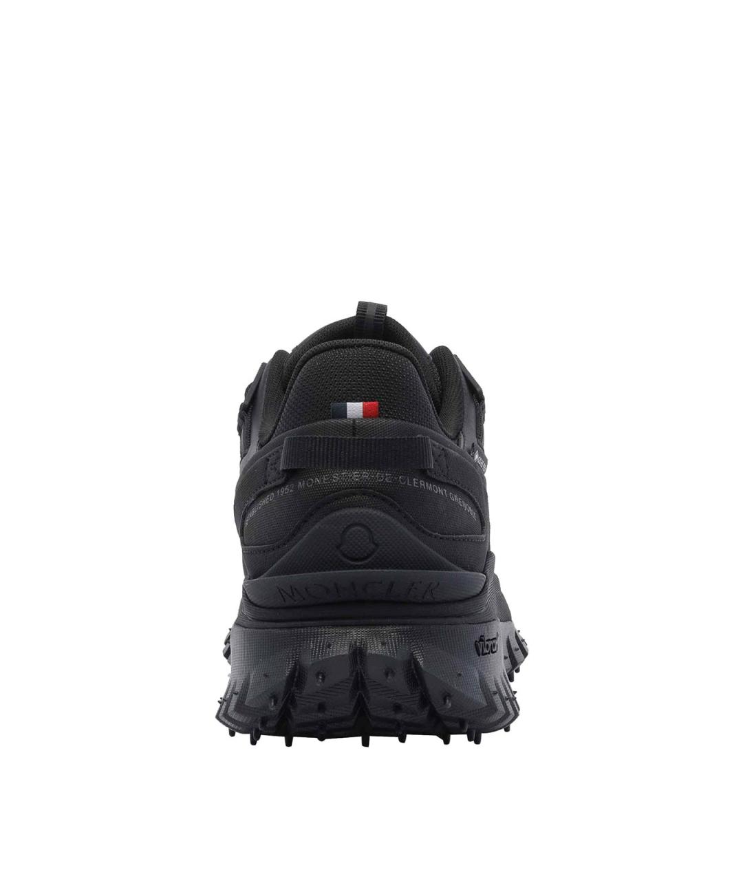 MONCLER Черные кожаные низкие кроссовки / кеды, фото 4