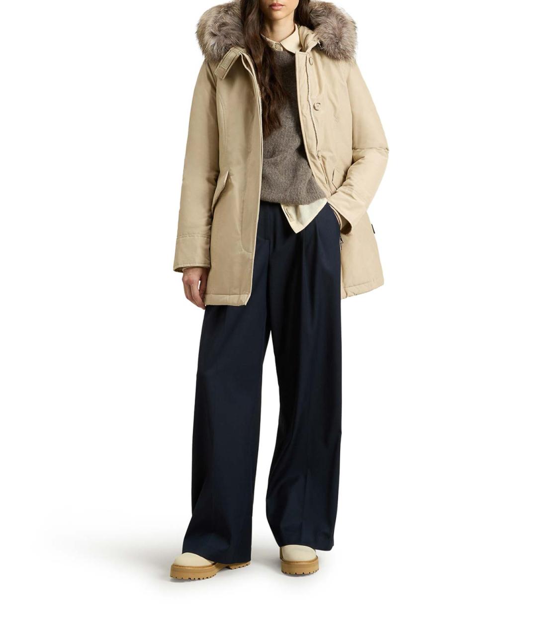 WOOLRICH Бежевая хлопковая парка, фото 2