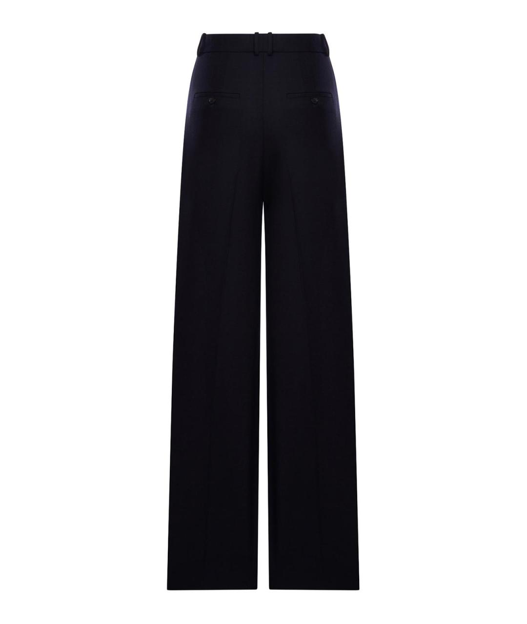 SAINT LAURENT Синие шерстяные прямые брюки, фото 2