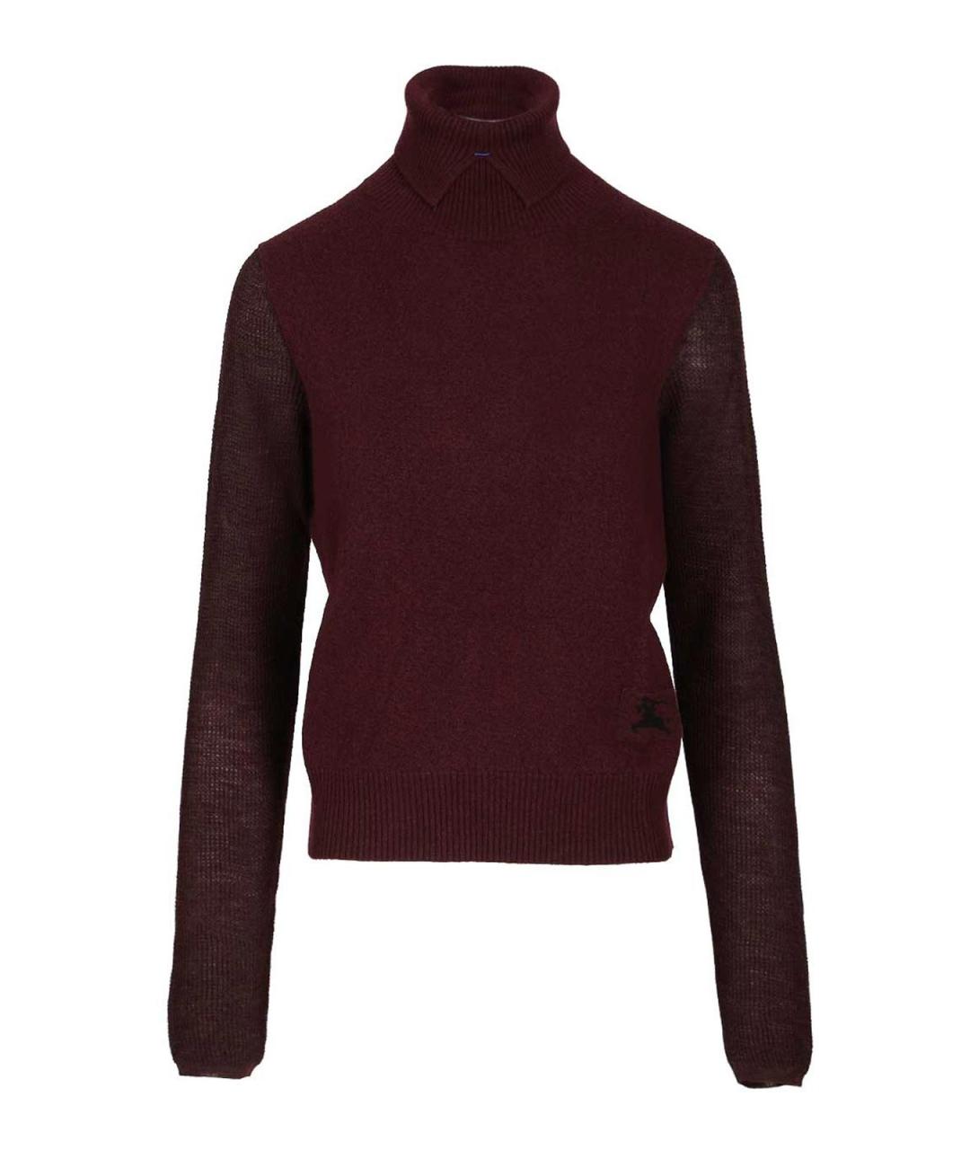 BURBERRY Бордовый шерстяной джемпер / свитер, фото 1