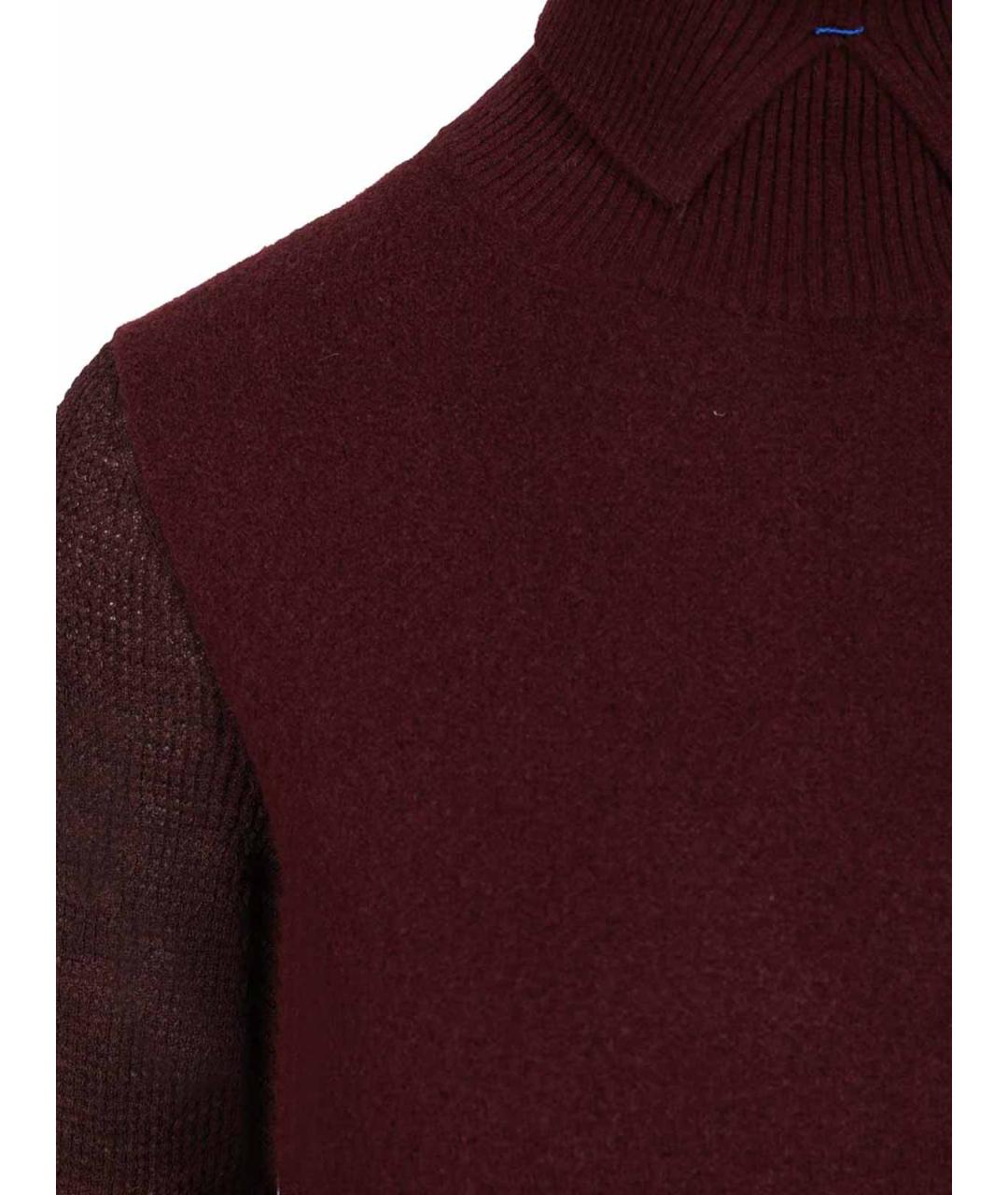 BURBERRY Бордовый шерстяной джемпер / свитер, фото 4