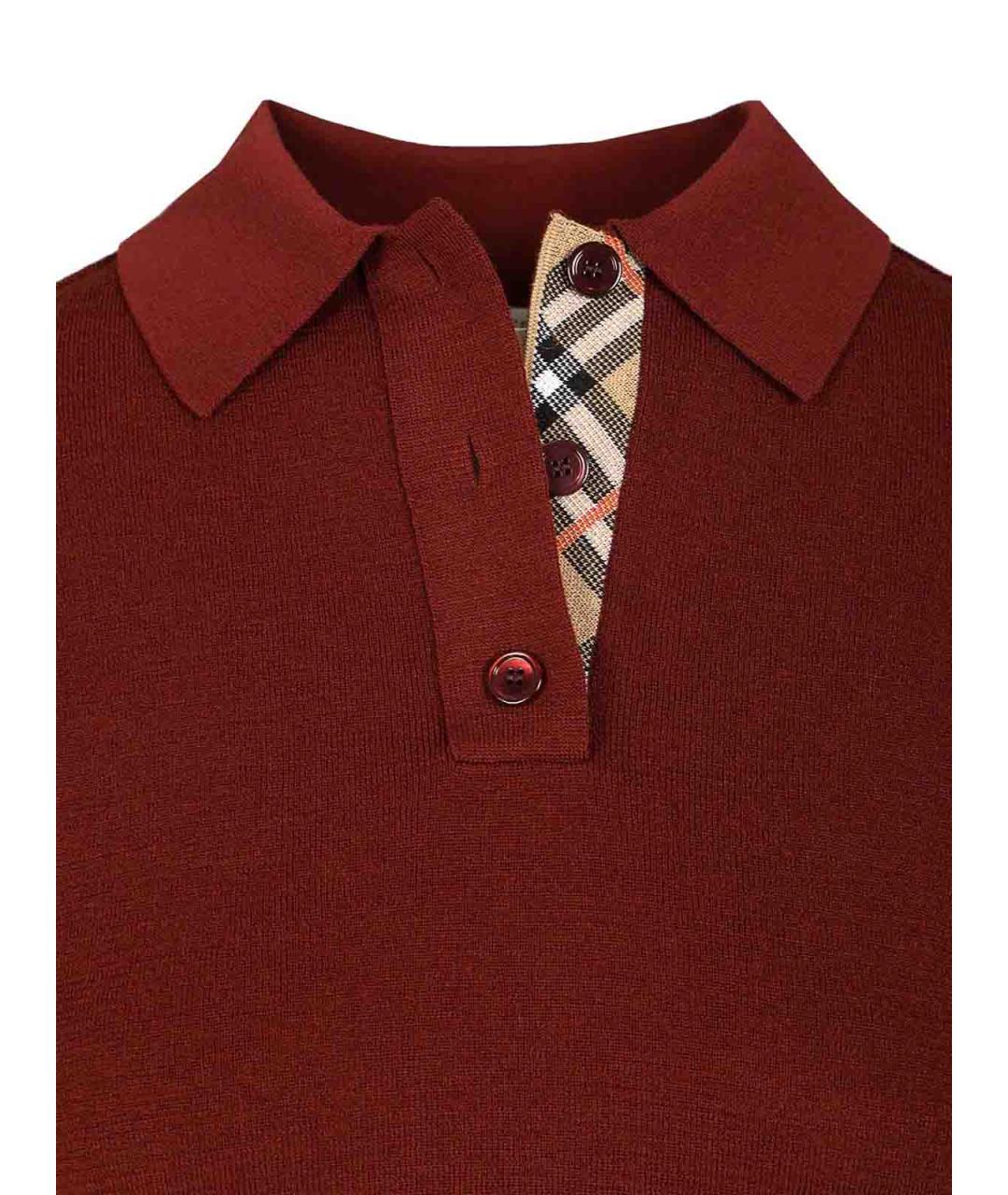 BURBERRY Бордовая шерстяная футболка, фото 4