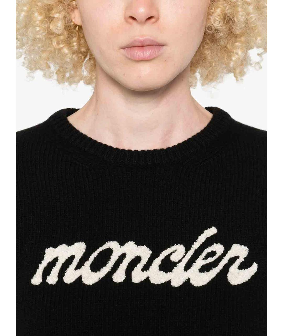 MONCLER Черный шерстяной джемпер / свитер, фото 5