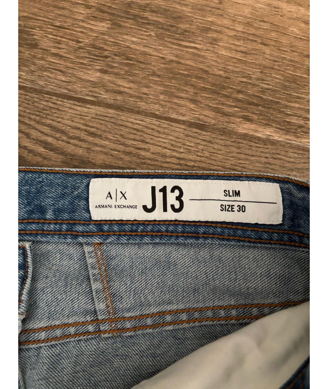 ARMANI EXCHANGE Голубые хлопковые джинсы скинни, фото 4