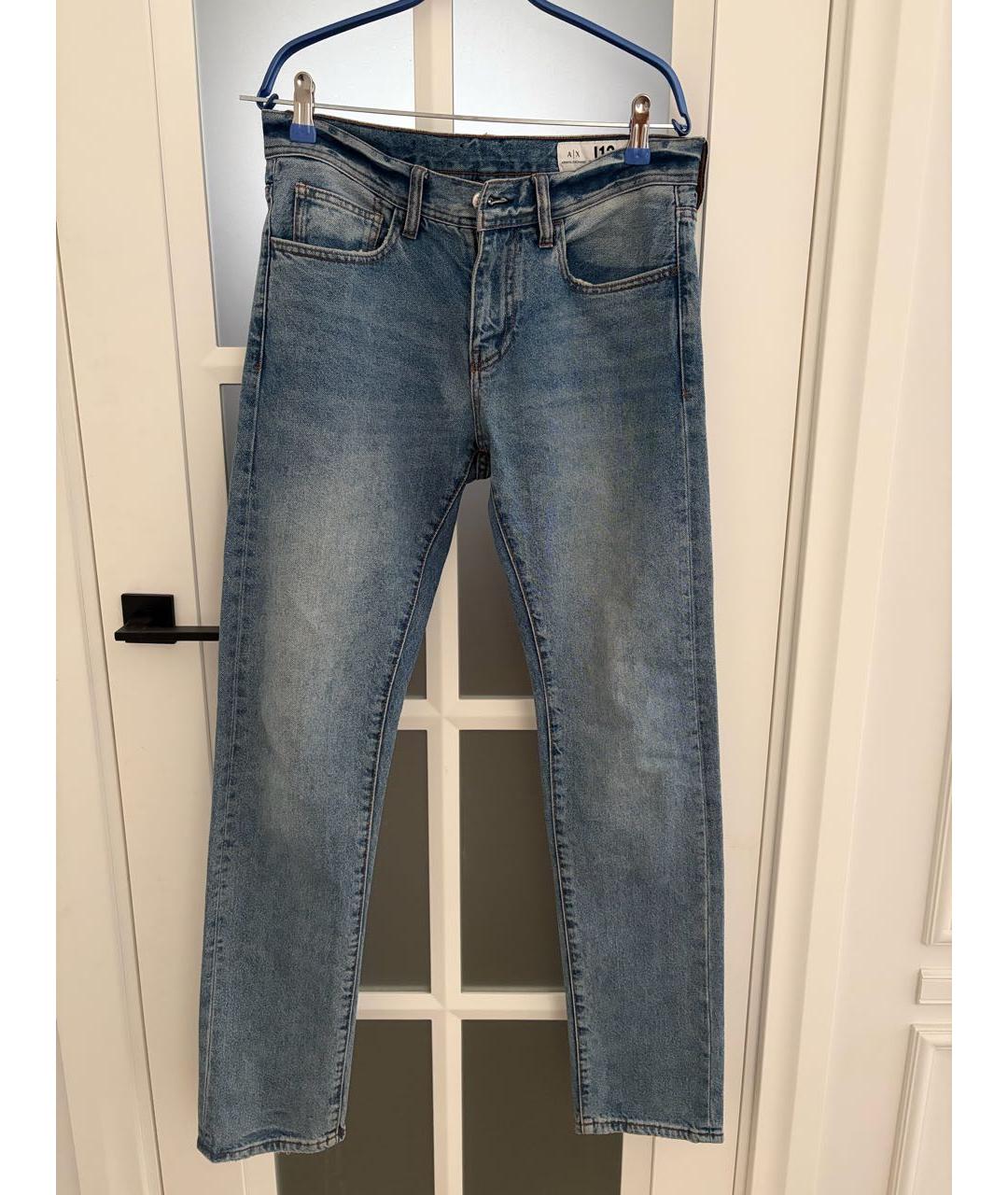 ARMANI EXCHANGE Голубые хлопковые джинсы скинни, фото 5