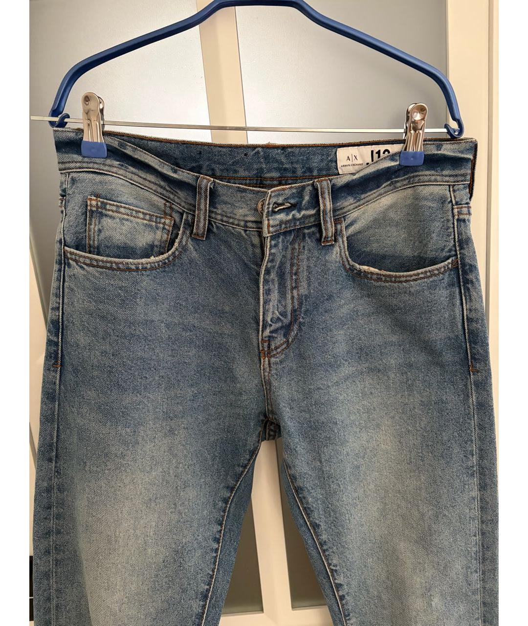 ARMANI EXCHANGE Голубые хлопковые джинсы скинни, фото 3