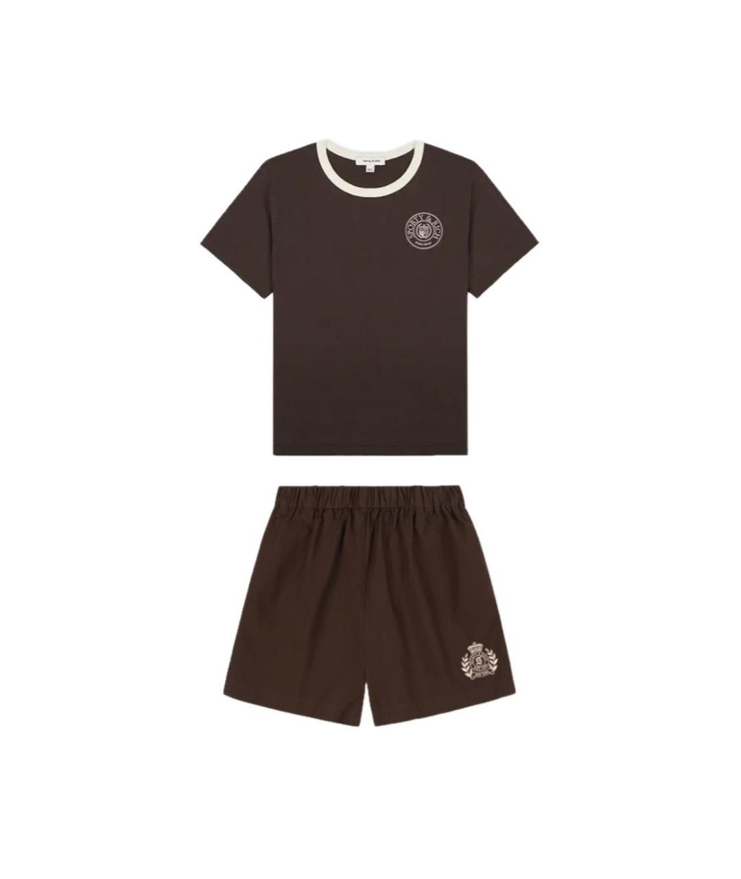 SPORTY AND RICH Коричневый хлопковый спортивные костюмы, фото 1