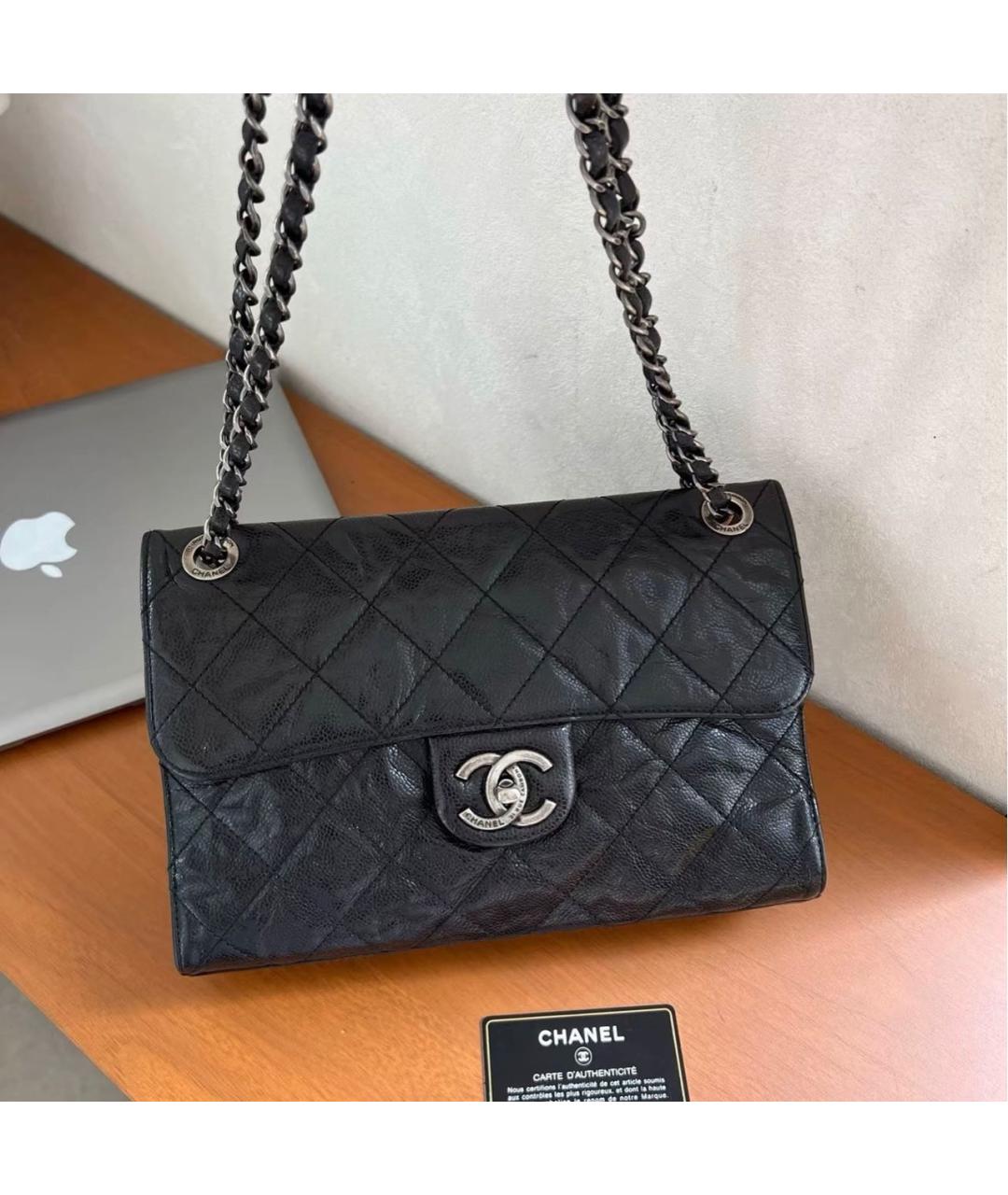 CHANEL Черная кожаная сумка через плечо, фото 3