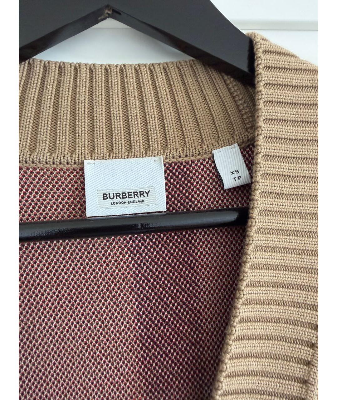 BURBERRY Бежевый шерстяной кардиган, фото 5