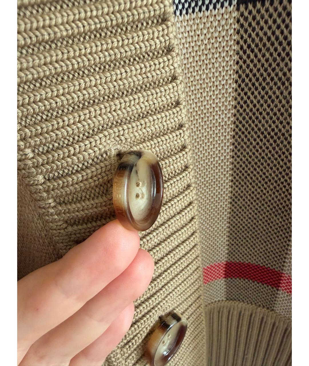 BURBERRY Бежевый шерстяной кардиган, фото 7
