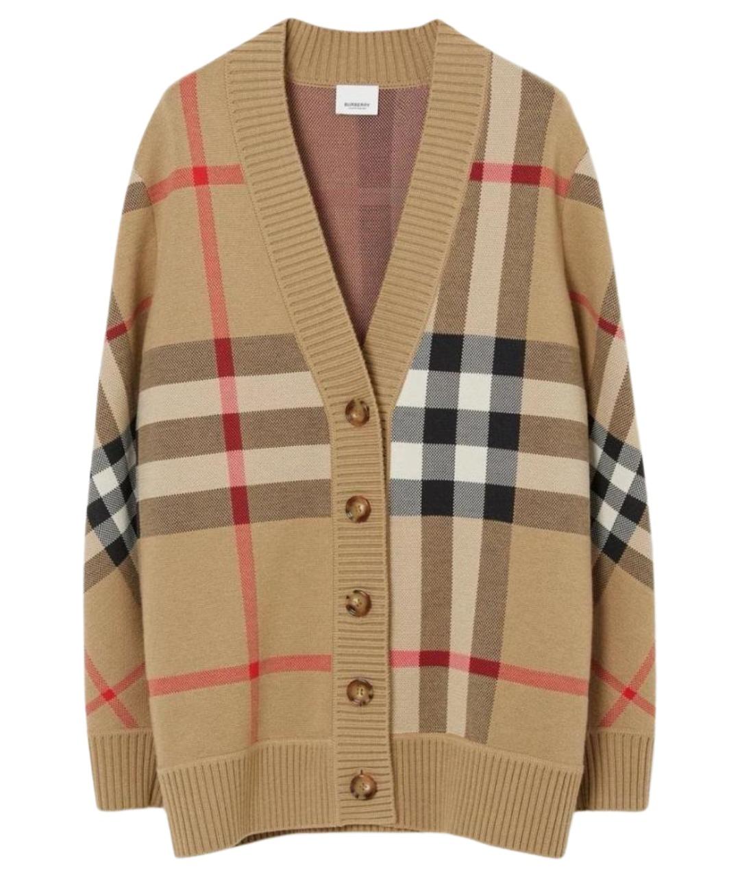 BURBERRY Бежевый шерстяной кардиган, фото 1