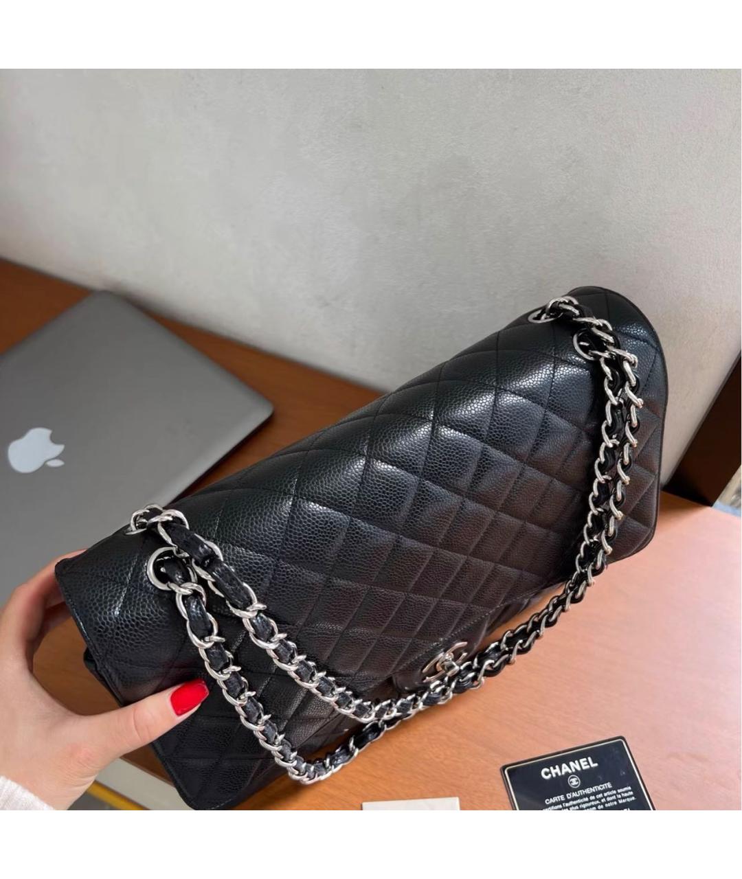 CHANEL Черная кожаная сумка через плечо, фото 4