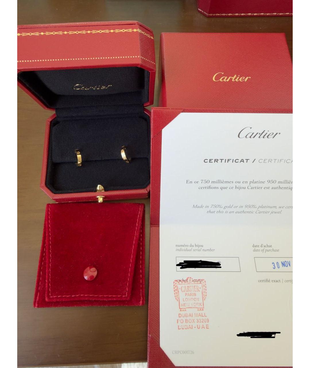 CARTIER Золотые серьги из желтого золота, фото 2