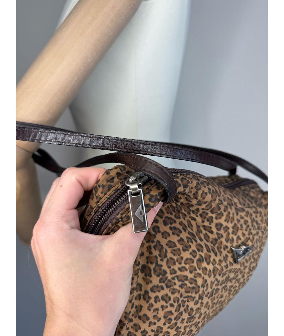 BOTTEGA VENETA Коричневая нейлоновая сумка через плечо, фото 4