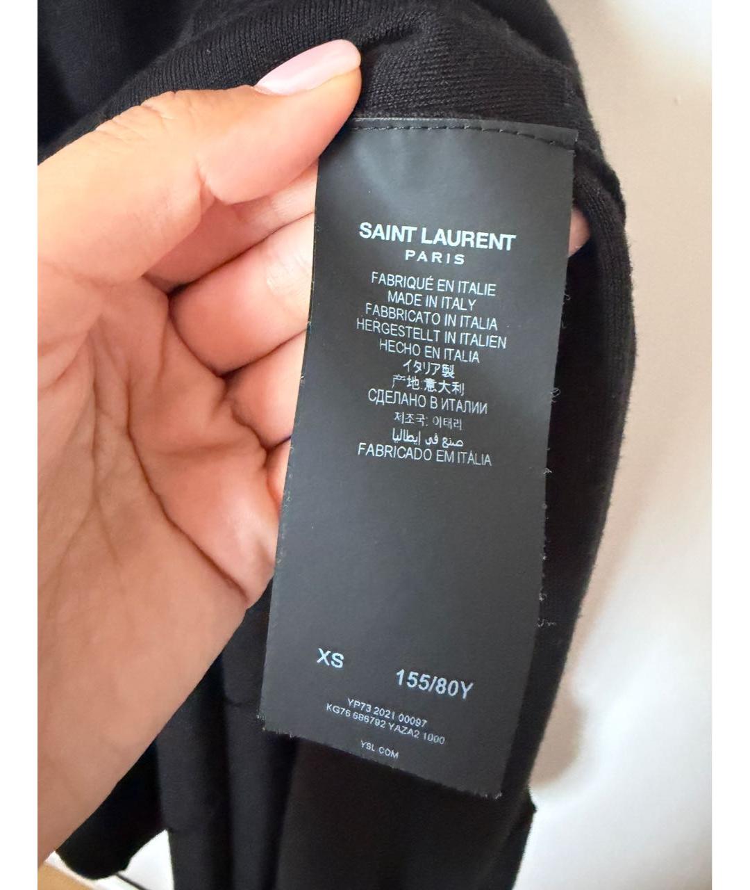 SAINT LAURENT Черное шерстяное коктейльное платье, фото 4