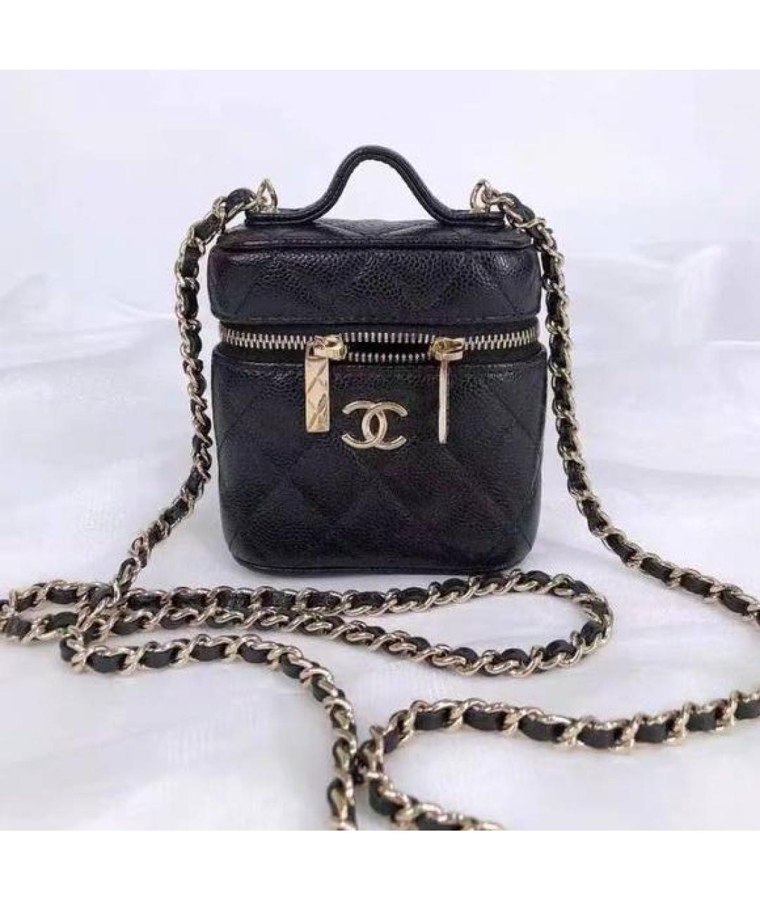 CHANEL Черная кожаная сумка через плечо, фото 8