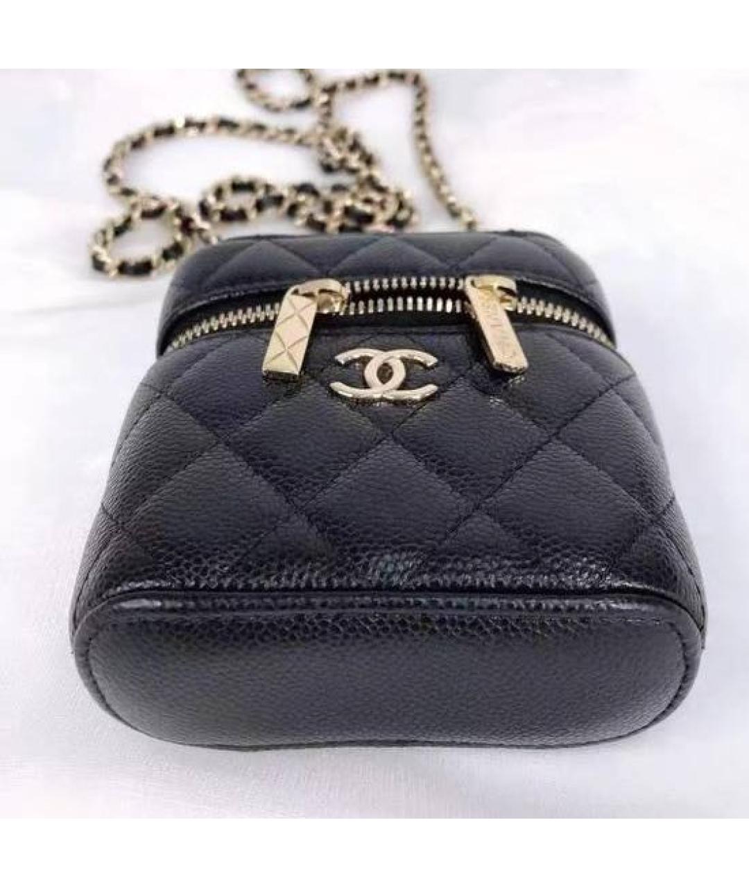 CHANEL Черная кожаная сумка через плечо, фото 4