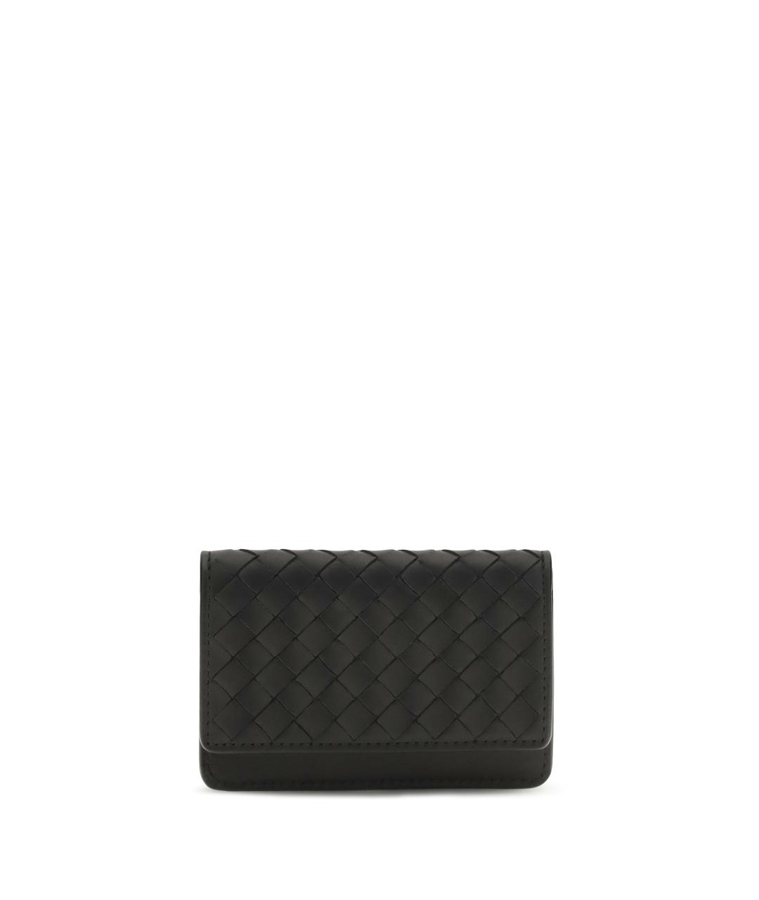 BOTTEGA VENETA Черный кожаный кошелек, фото 1