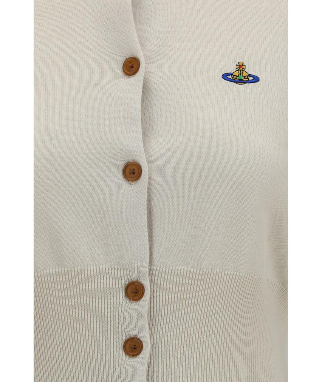 VIVIENNE WESTWOOD Белый хлопковый кардиган, фото 3