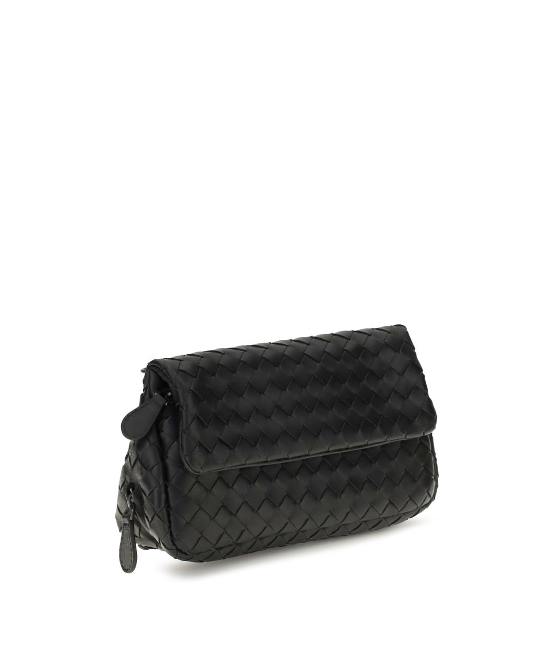 BOTTEGA VENETA Черная кожаная сумка через плечо, фото 2