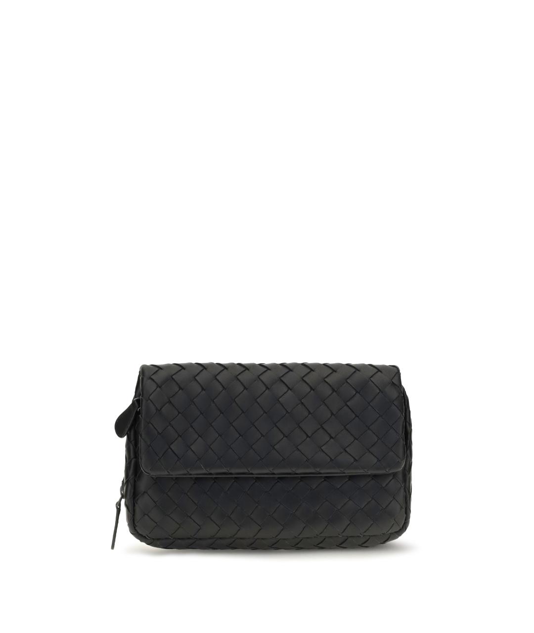 BOTTEGA VENETA Черная кожаная сумка через плечо, фото 1