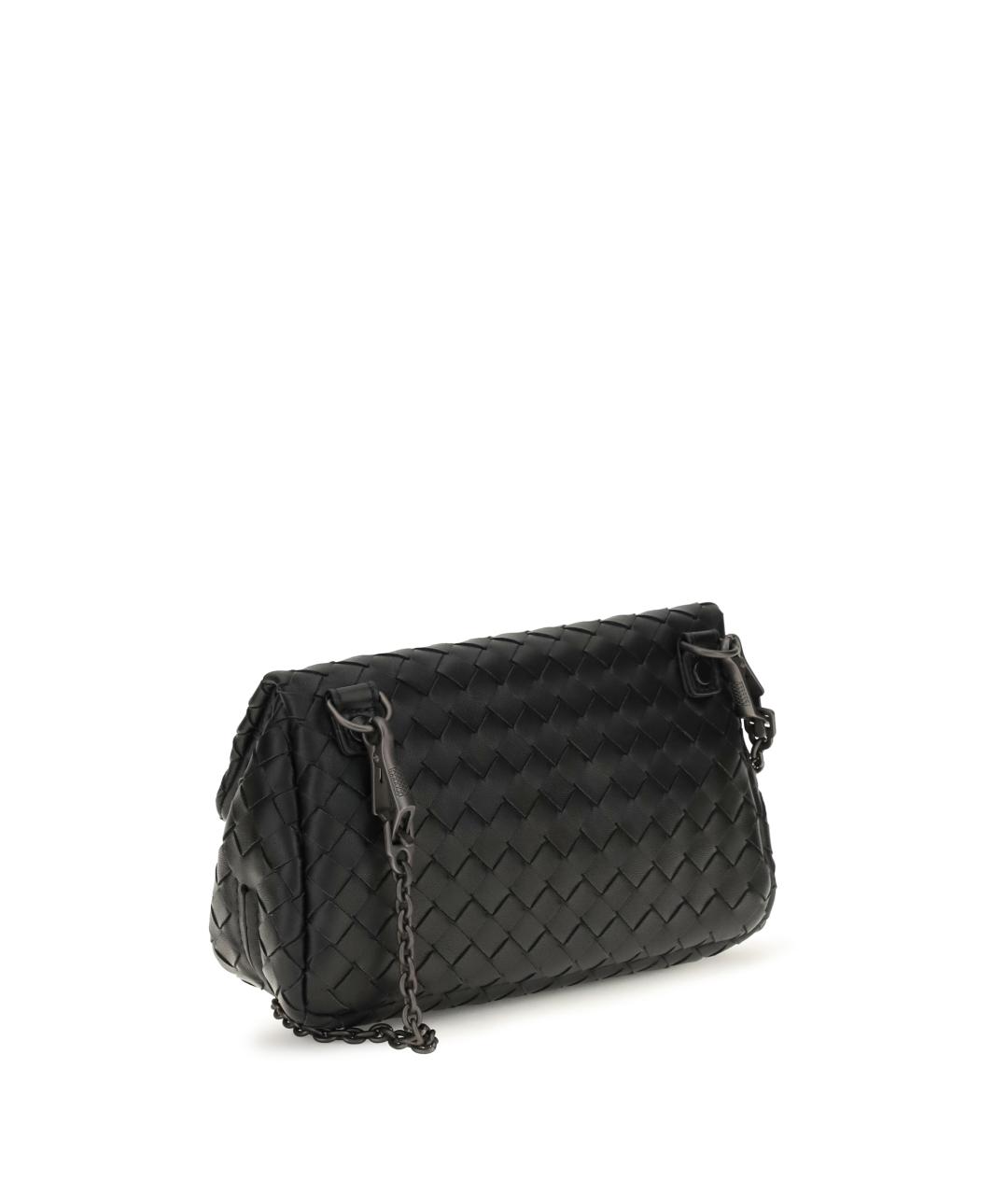 BOTTEGA VENETA Черная кожаная сумка через плечо, фото 3