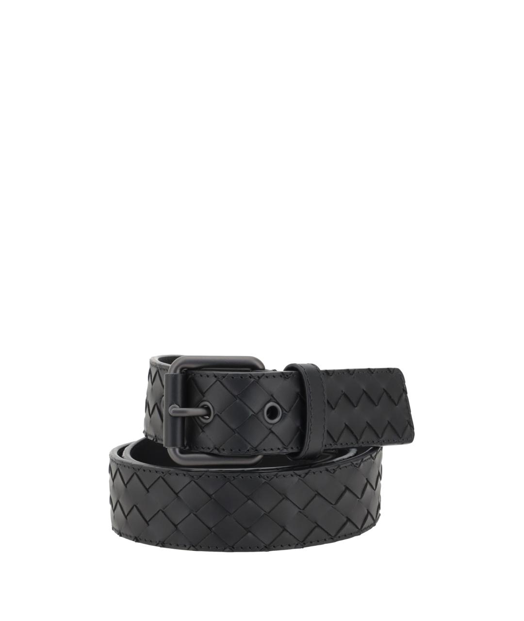BOTTEGA VENETA Черный кожаный ремень, фото 1