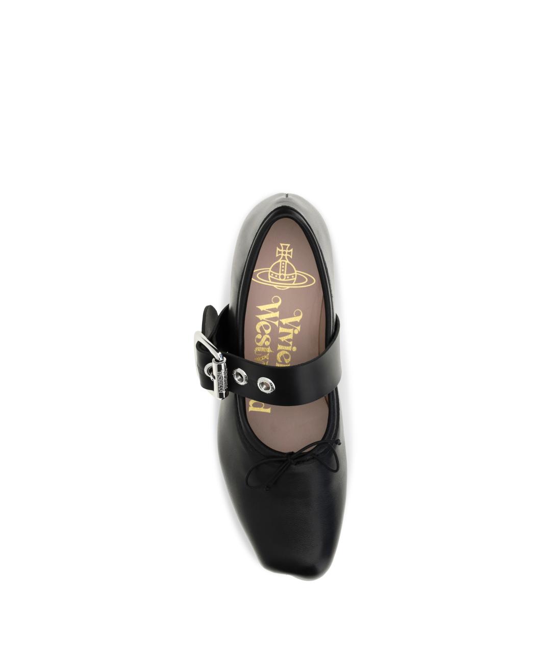 VIVIENNE WESTWOOD Черные кожаные балетки, фото 4