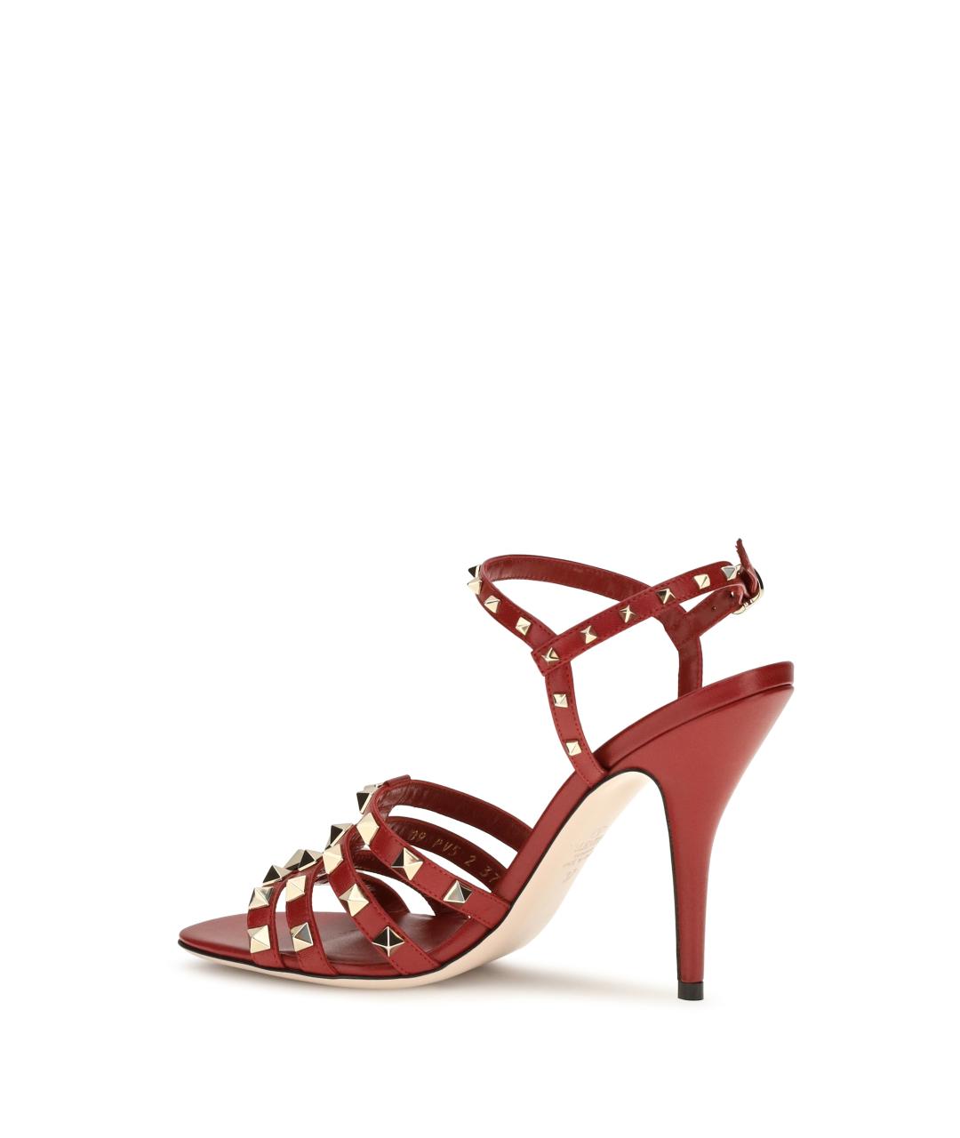 VALENTINO Красные кожаные босоножки, фото 3