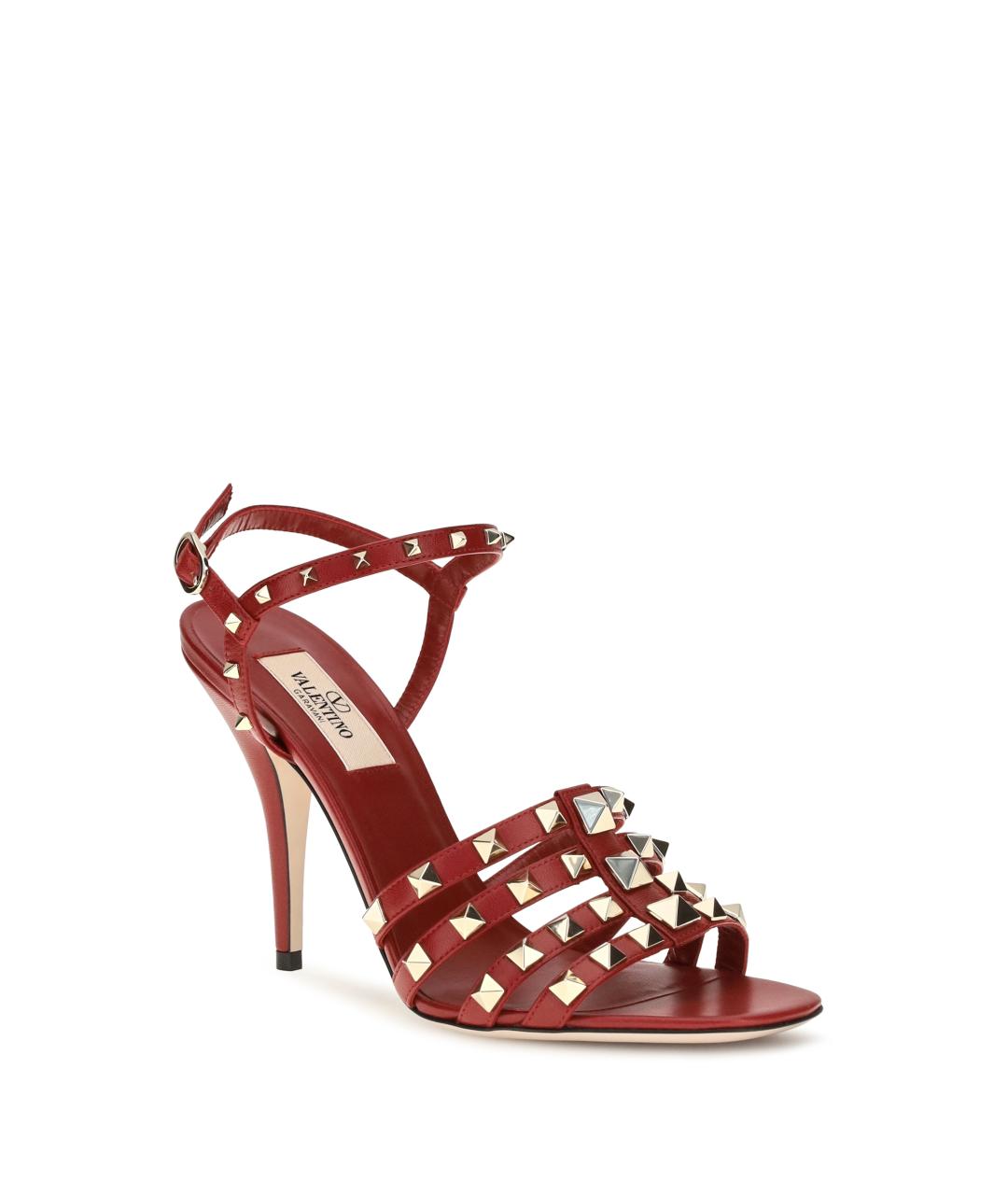 VALENTINO Красные кожаные босоножки, фото 2
