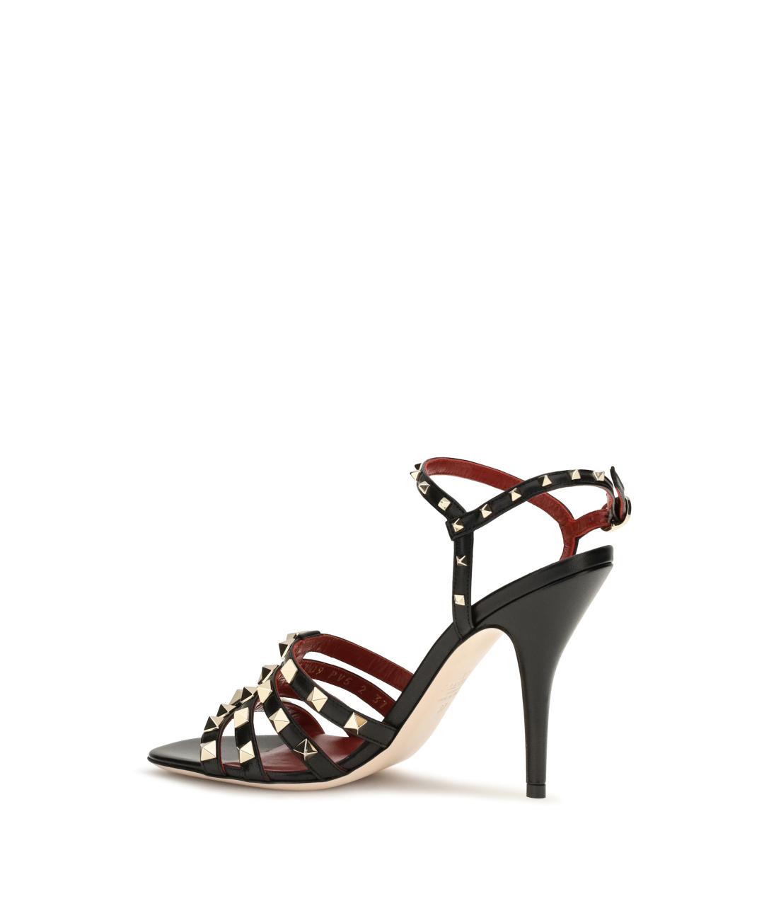 VALENTINO Черные кожаные босоножки, фото 3