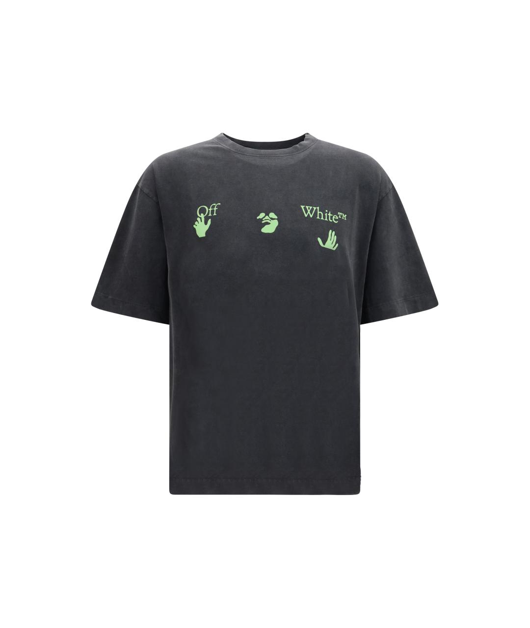 OFF-WHITE Черная хлопковая футболка, фото 1