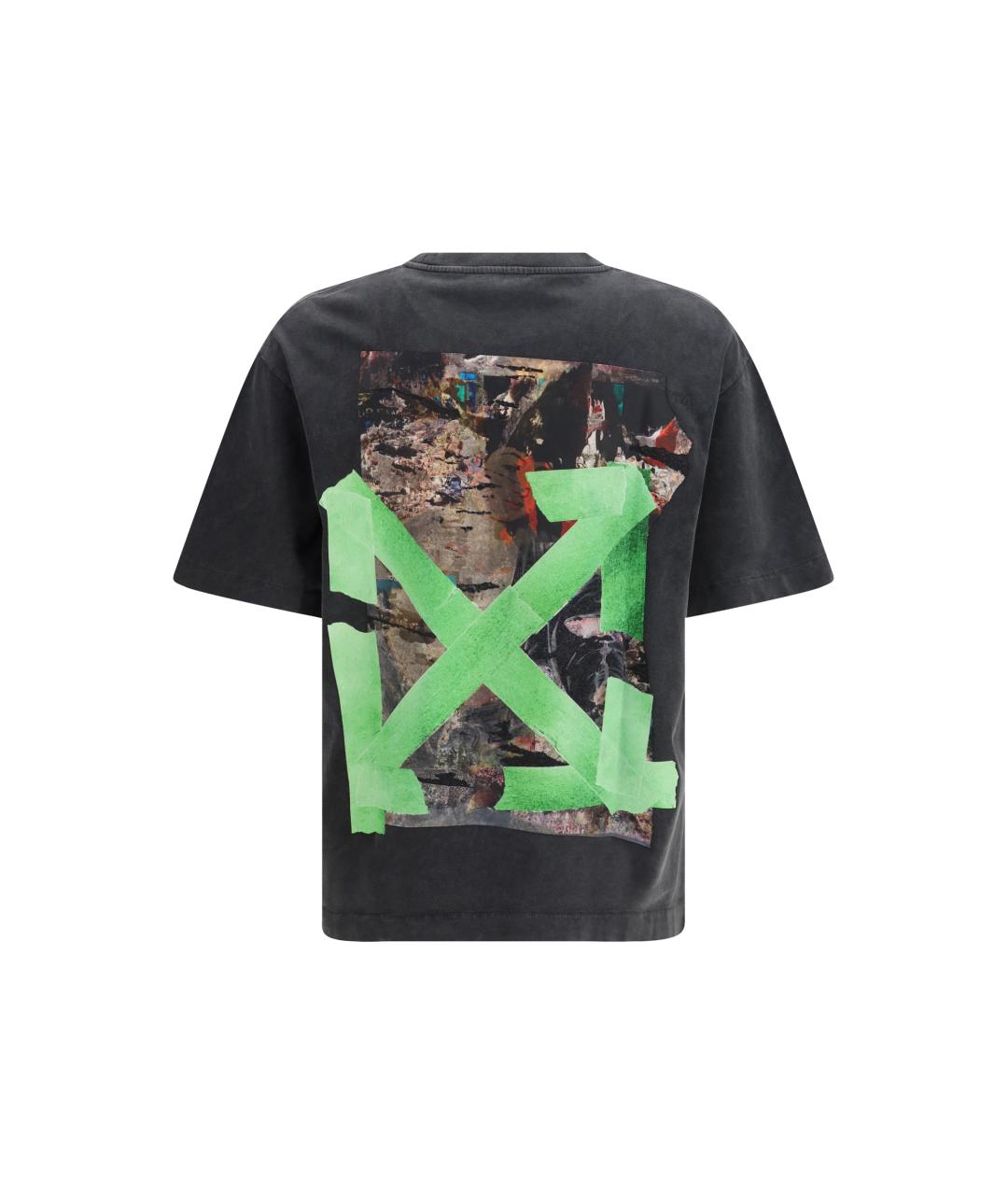 OFF-WHITE Черная хлопковая футболка, фото 2