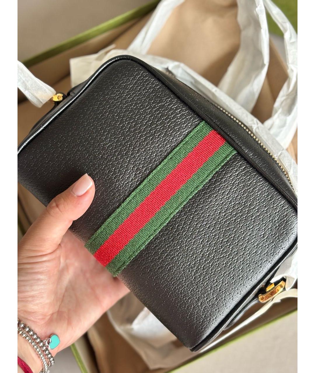 GUCCI Черная кожаная сумка через плечо, фото 3