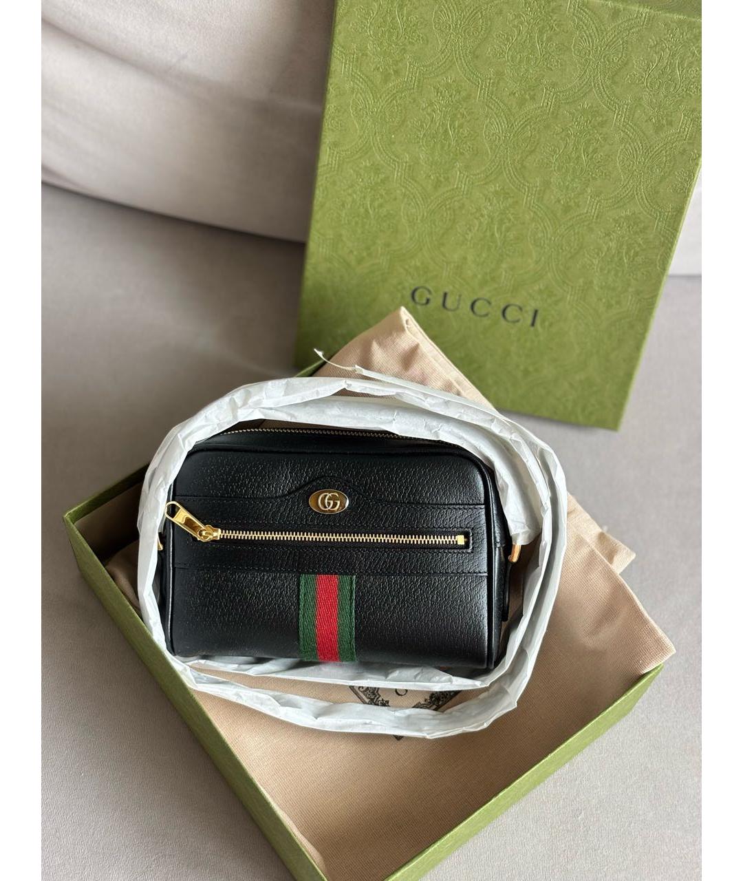 GUCCI Черная кожаная сумка через плечо, фото 2