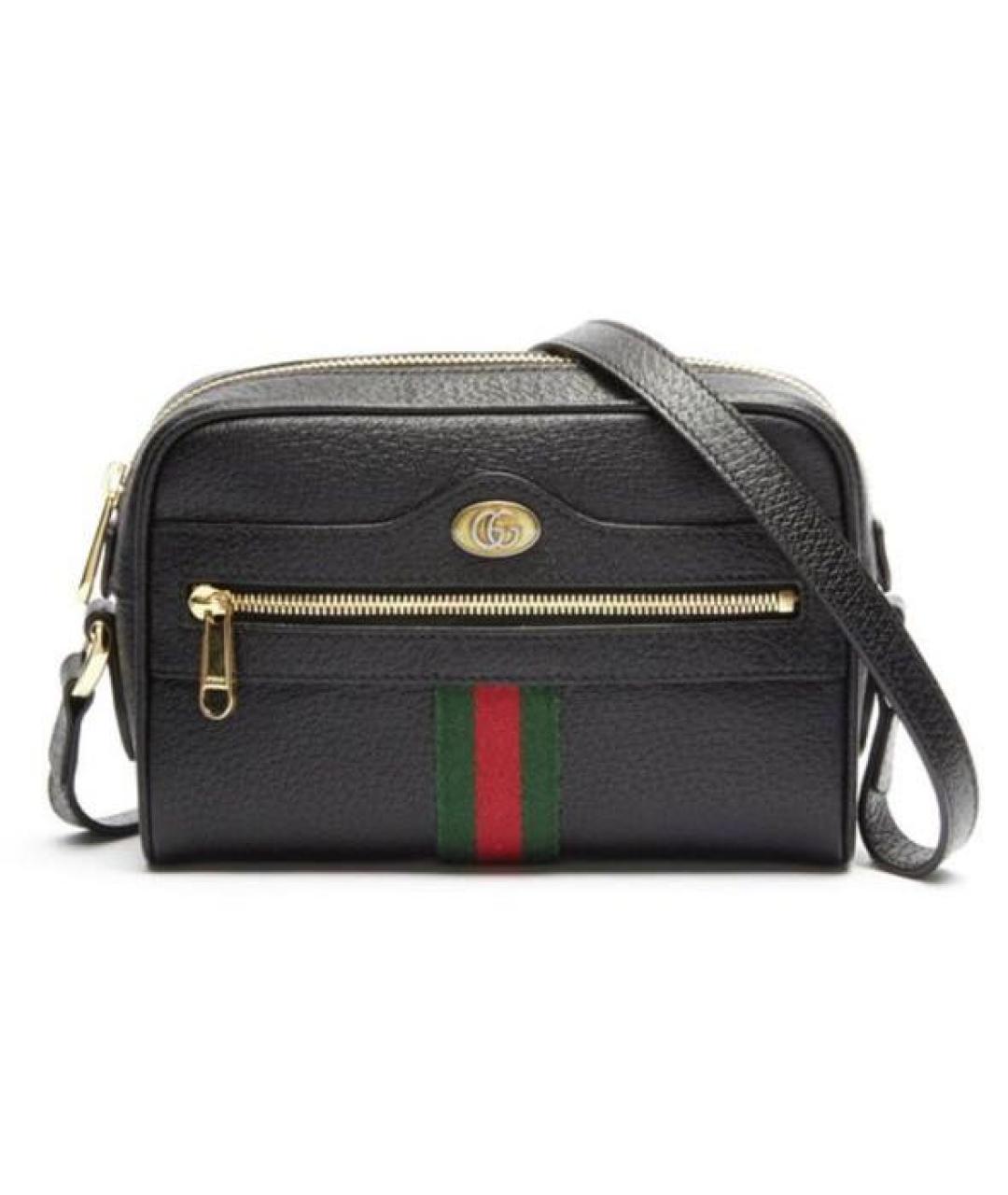 GUCCI Черная кожаная сумка через плечо, фото 7