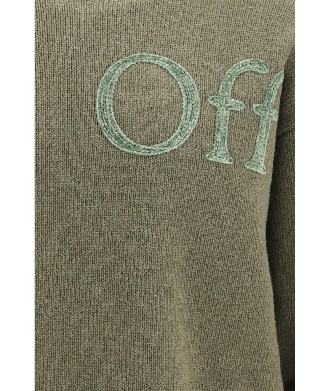 OFF-WHITE Зеленый шерстяной джемпер / свитер, фото 3