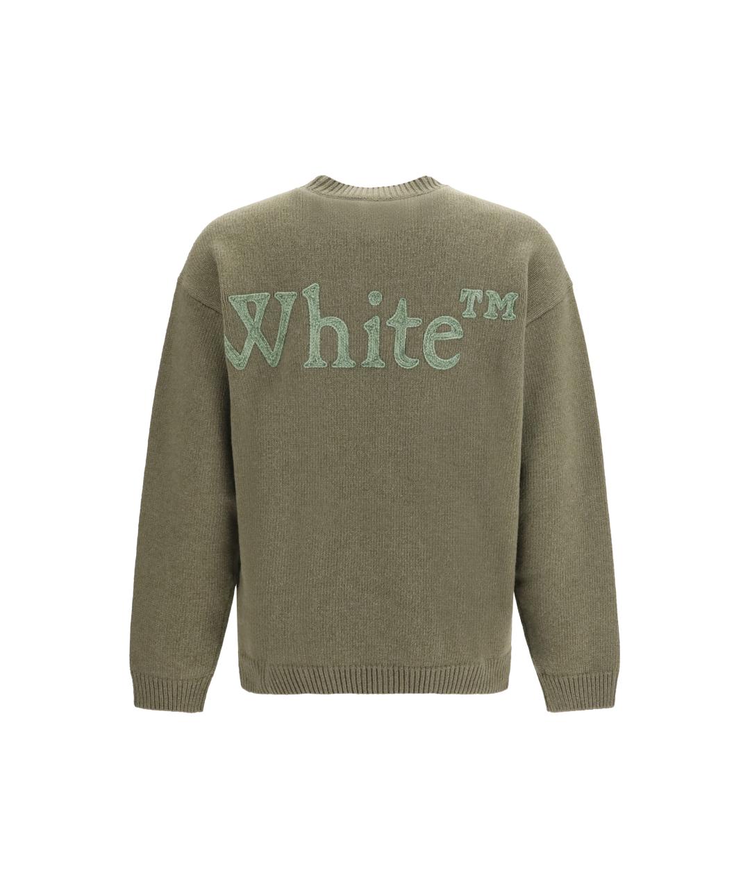 OFF-WHITE Зеленый шерстяной джемпер / свитер, фото 2