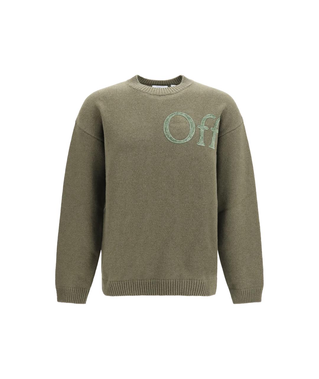 OFF-WHITE Зеленый шерстяной джемпер / свитер, фото 1