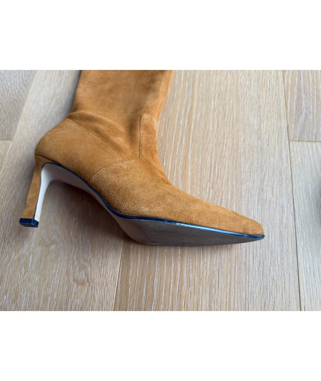 STUART WEITZMAN Горчичные замшевые ботфорты, фото 5