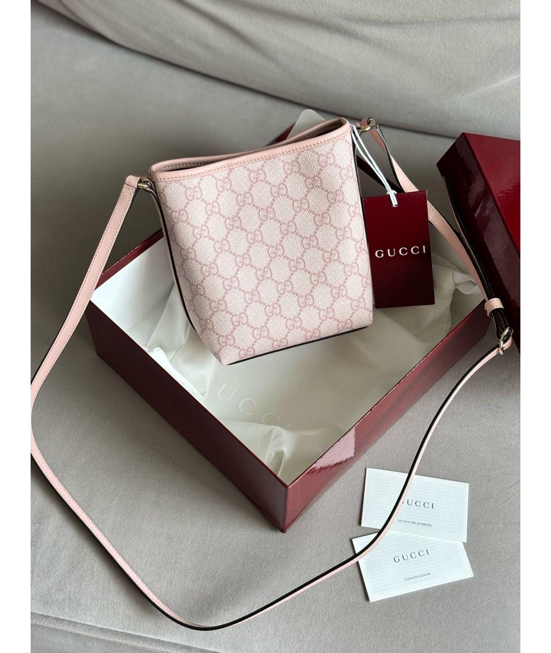 GUCCI Розовая кожаная сумка через плечо, фото 4