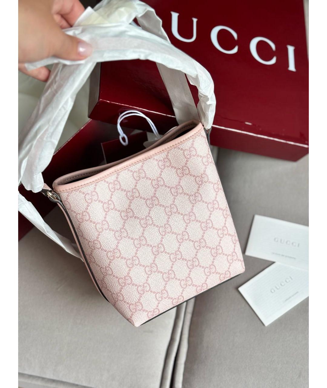 GUCCI Розовая кожаная сумка через плечо, фото 7