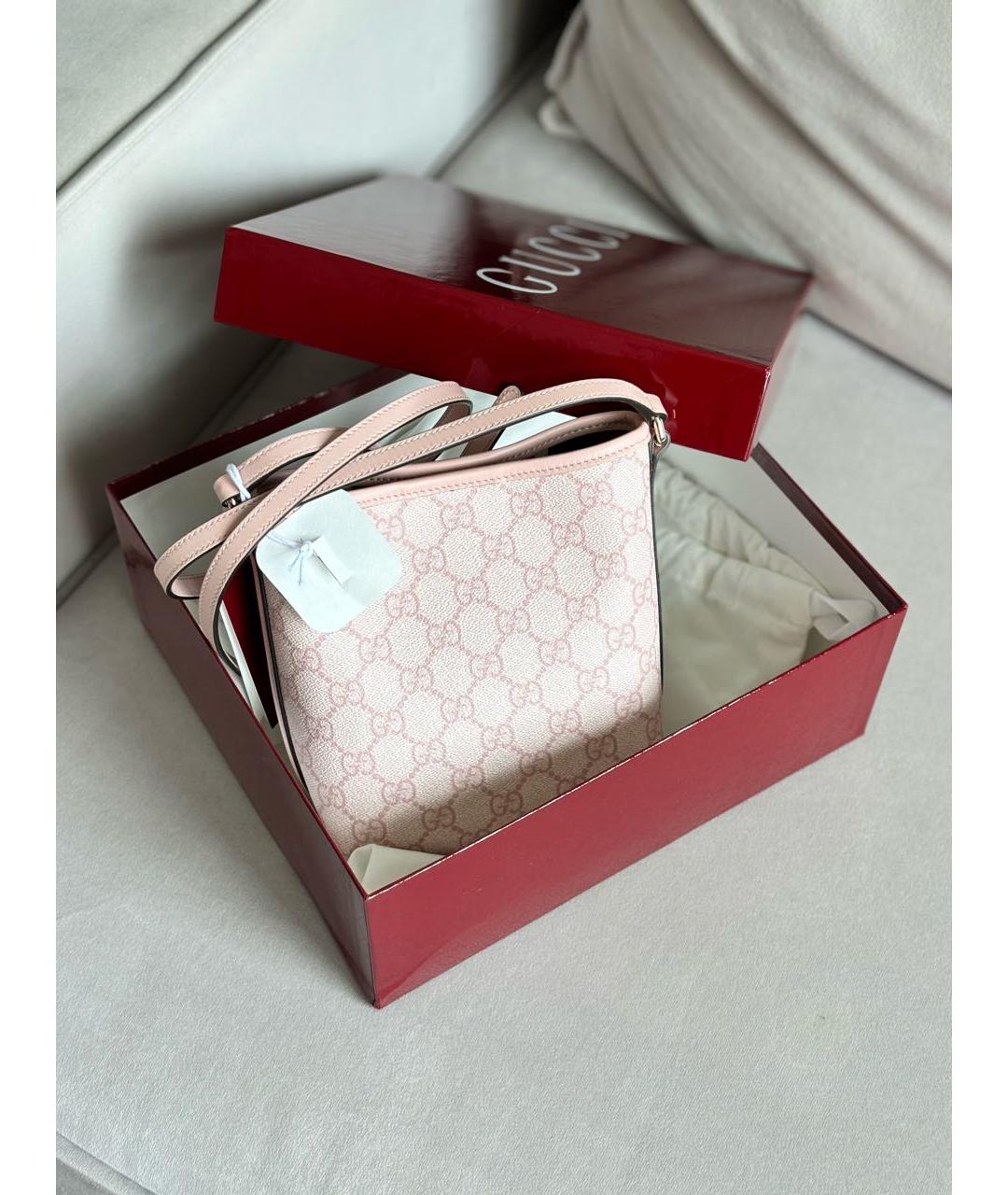 GUCCI Розовая кожаная сумка через плечо, фото 3