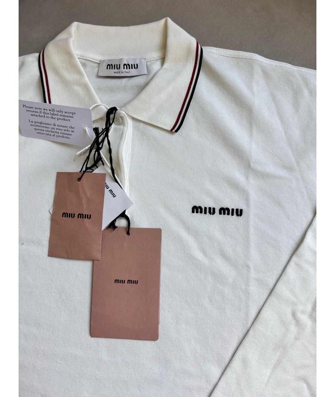 MIU MIU Белый хлопковый джемпер / свитер, фото 3